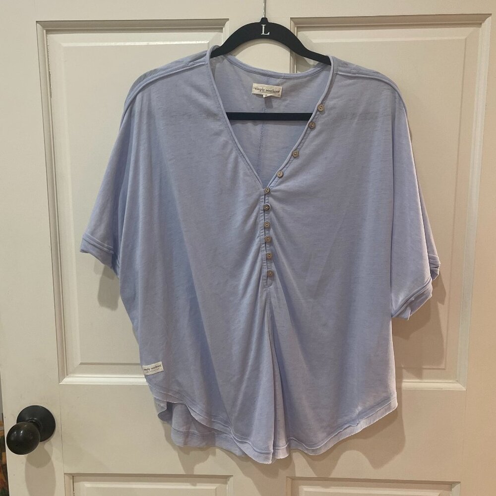 Simply Southern periwinkle summer top size L